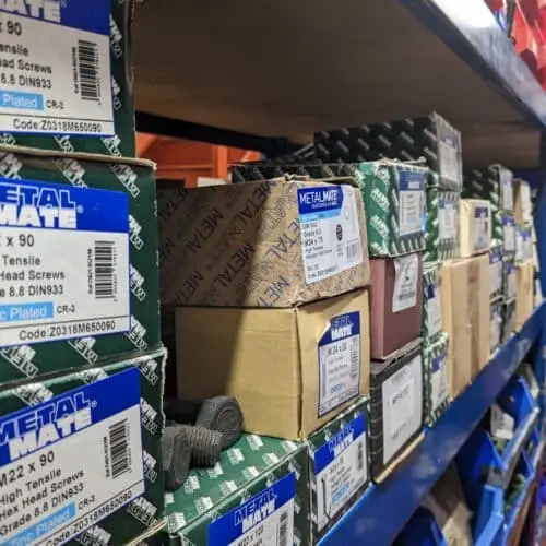 Boxed Fasteners On Shelf