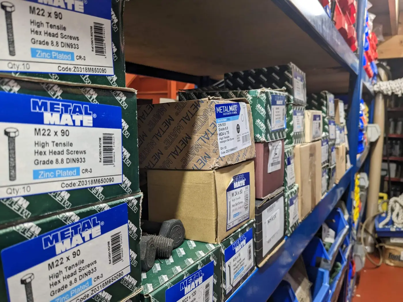 Boxed Fasteners On Shelf